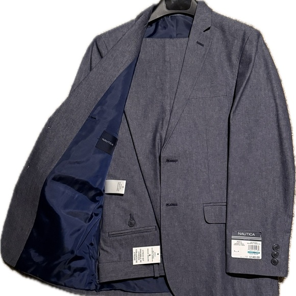 Nautica Boys Blue Suit Set Blazer & Pants Formal Wedding NWT Size 16